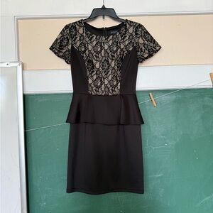 Enfocus Studio Black Lace Peplum Dress